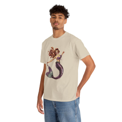 Vintage Pinup Style Graphic Mermaid Tee, All-Gender