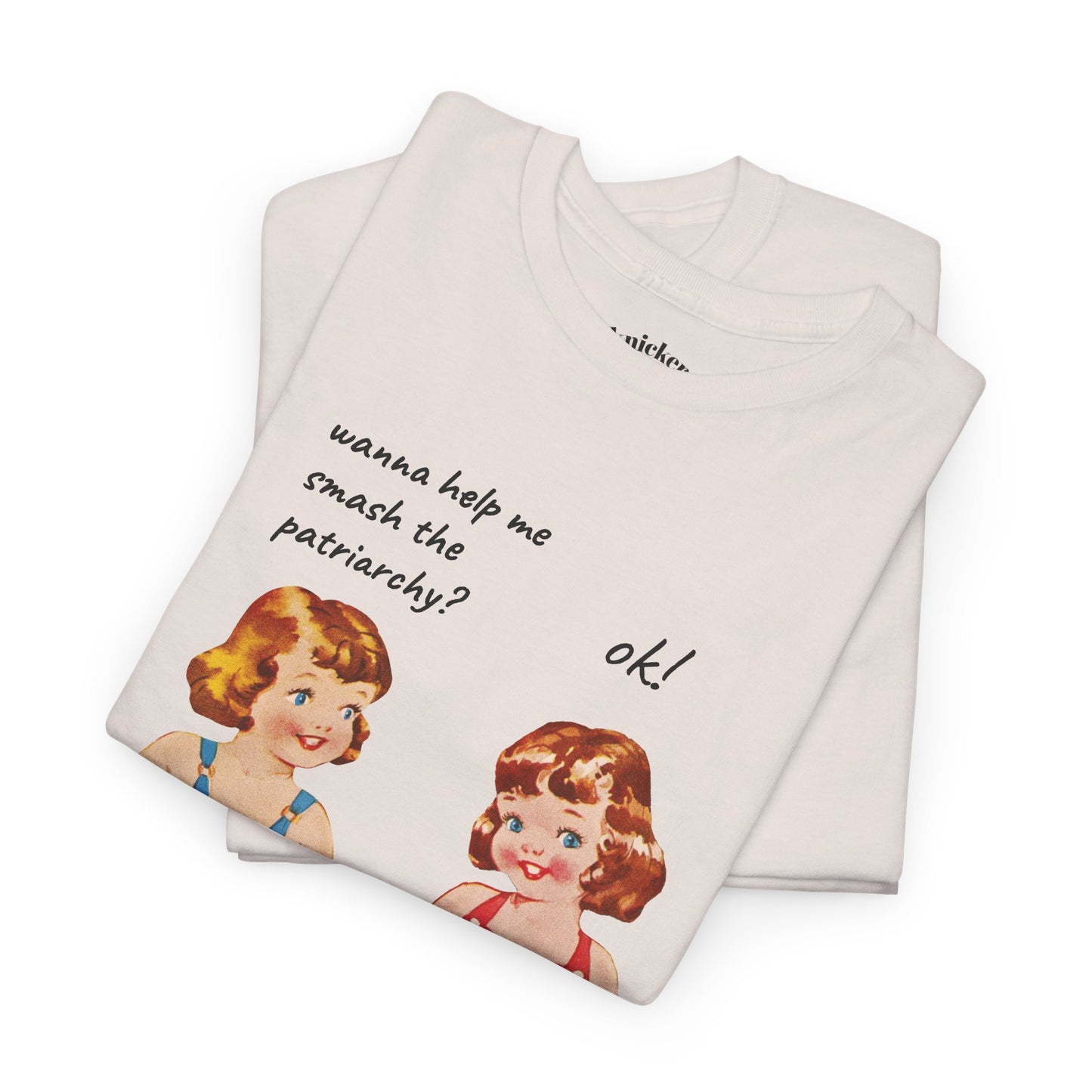 Vintage Paper Doll Retro Graphic T-Shirt - Smash the Patriarchy