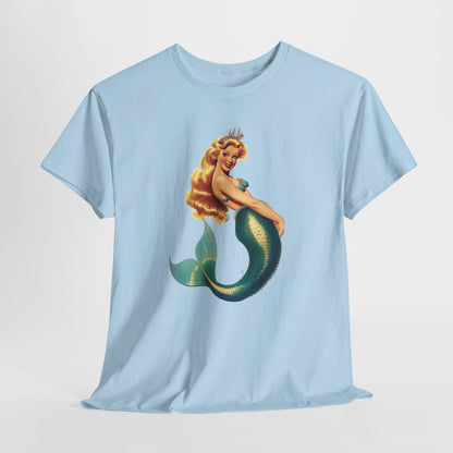 Vintage Pinup Style Graphic Mermaid Tee, All-Gender