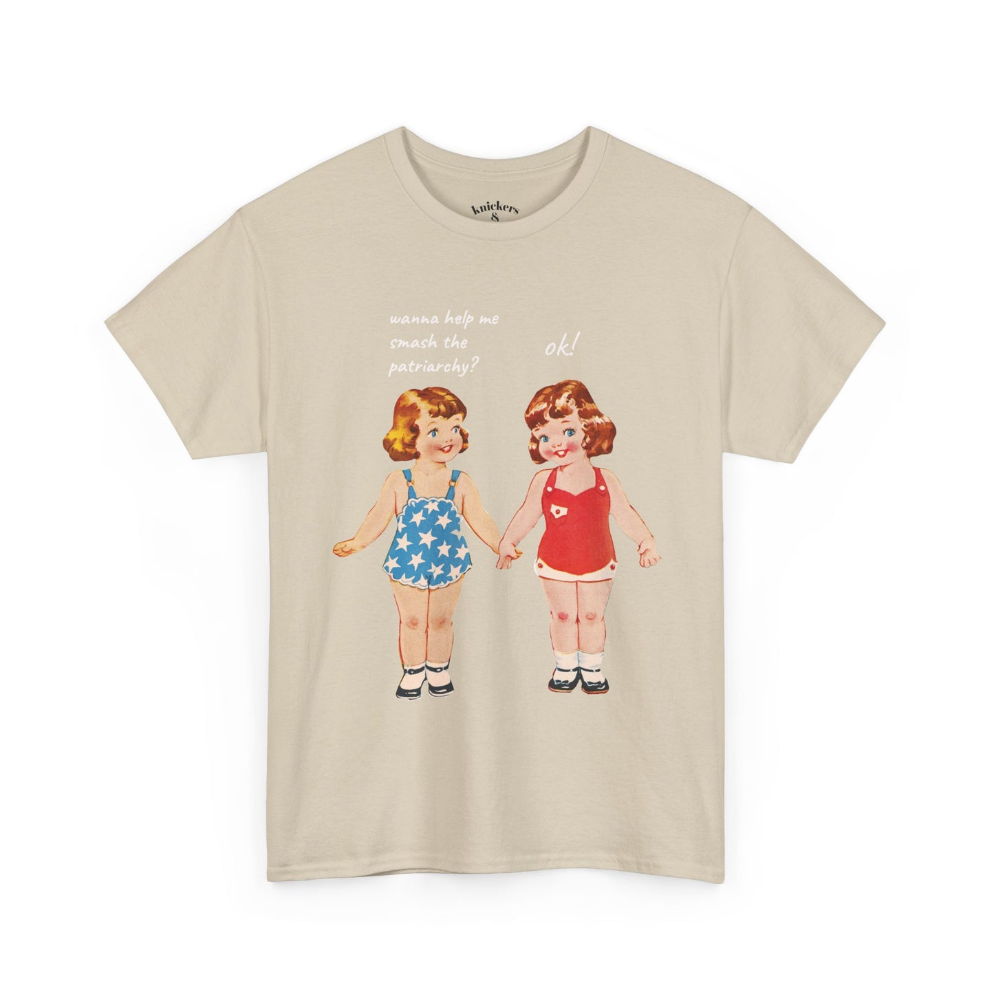 Vintage Paper Doll Retro Graphic T-Shirt - Smash the Patriarchy