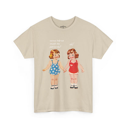 Vintage Paper Doll Retro Graphic T-Shirt - Smash the Patriarchy