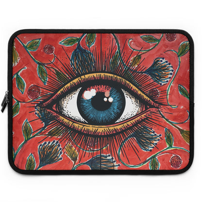 The Laptop Sleeve - Crimson Floral, Vintage Eye