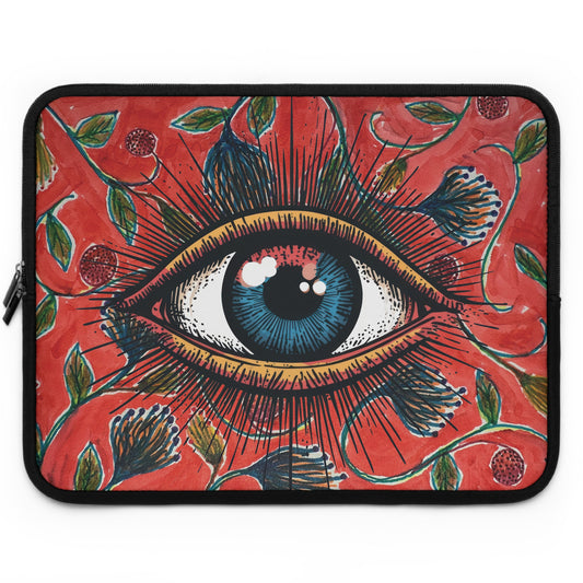 The Laptop Sleeve - Crimson Floral, Vintage Eye