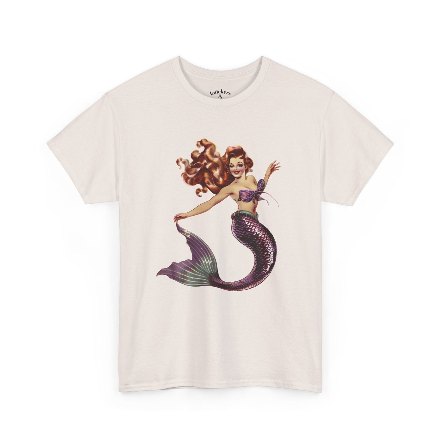 Vintage Pinup Style Graphic Mermaid Tee, All-Gender