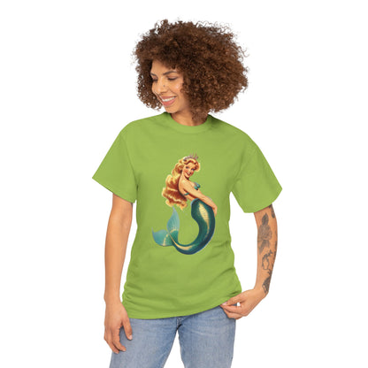 Vintage Pinup Style Graphic Mermaid Tee, All-Gender