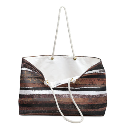 The Weekender Bag - Rustic Stripe, Copper Hills