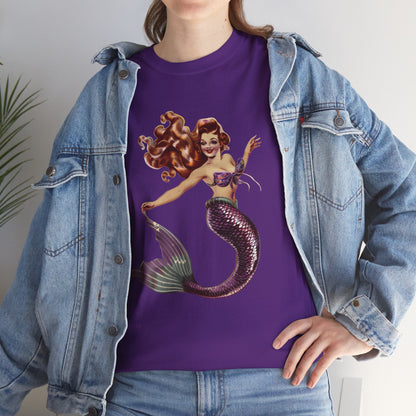 Vintage Pinup Style Graphic Mermaid Tee, All-Gender