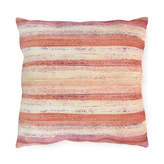 The Outdoor Pillow - Rustic Stripe, Nasturtium