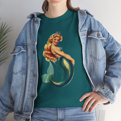 Vintage Pinup Style Graphic Mermaid Tee, All-Gender