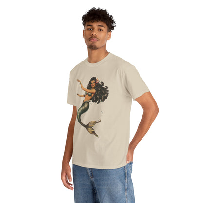 Vintage Pinup Style Graphic Mermaid Tee, All-Gender
