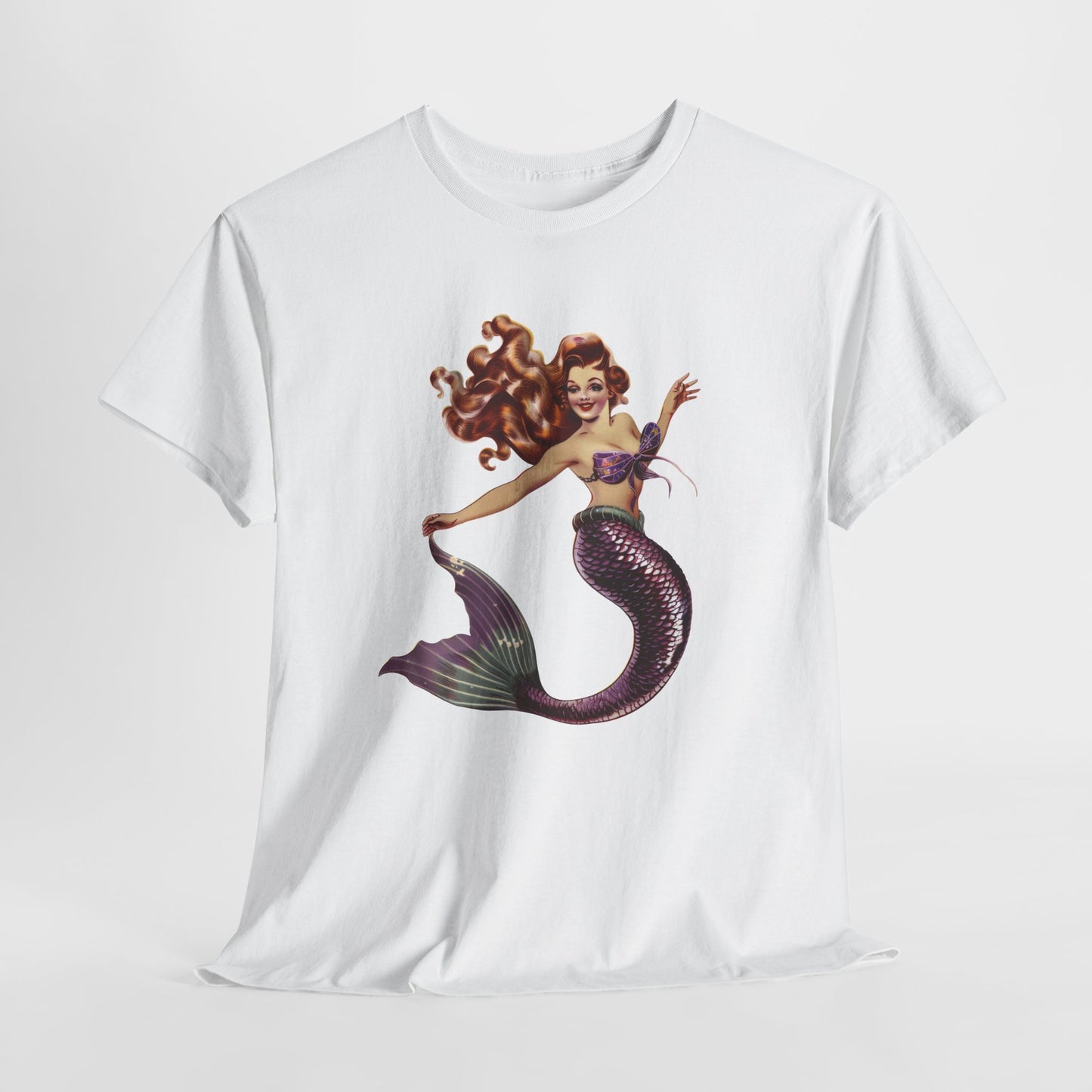 Vintage Pinup Style Graphic Mermaid Tee, All-Gender