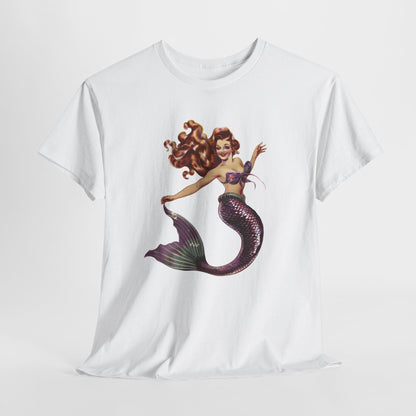 Vintage Pinup Style Graphic Mermaid Tee, All-Gender