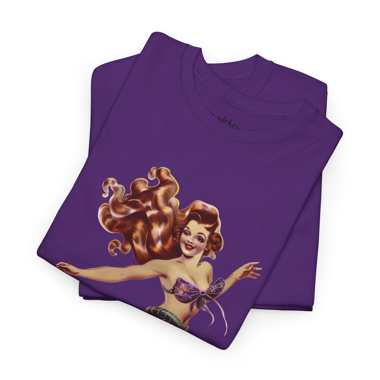 Vintage Pinup Style Graphic Mermaid Tee, All-Gender
