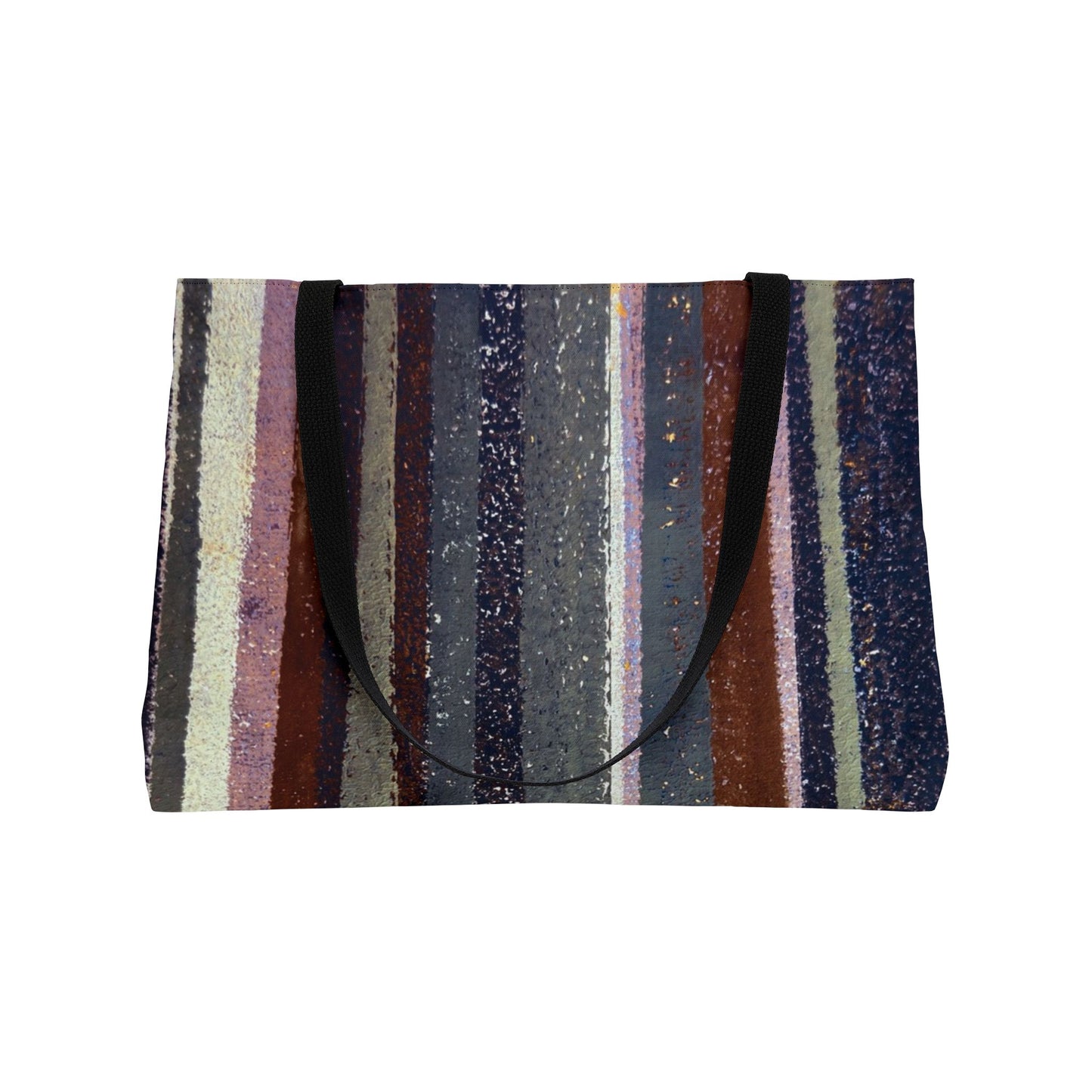 The Weekender Bag - Rustic Stripe, Rust and Steel