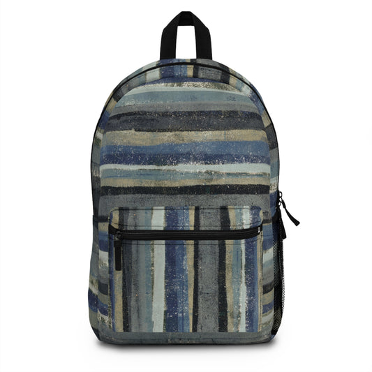 The Art On Your Back Pack - Rustic Stripe, Blue Hill