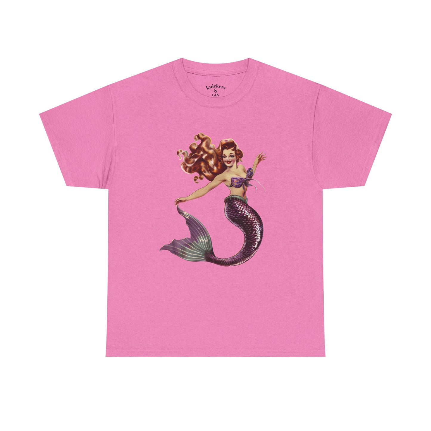 Vintage Pinup Style Graphic Mermaid Tee, All-Gender