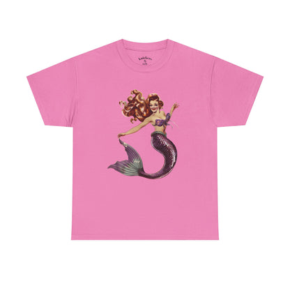 Vintage Pinup Style Graphic Mermaid Tee, All-Gender