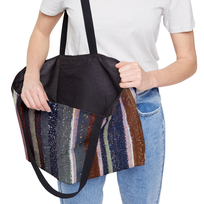 The Weekender Bag - Rustic Stripe, Rust and Steel