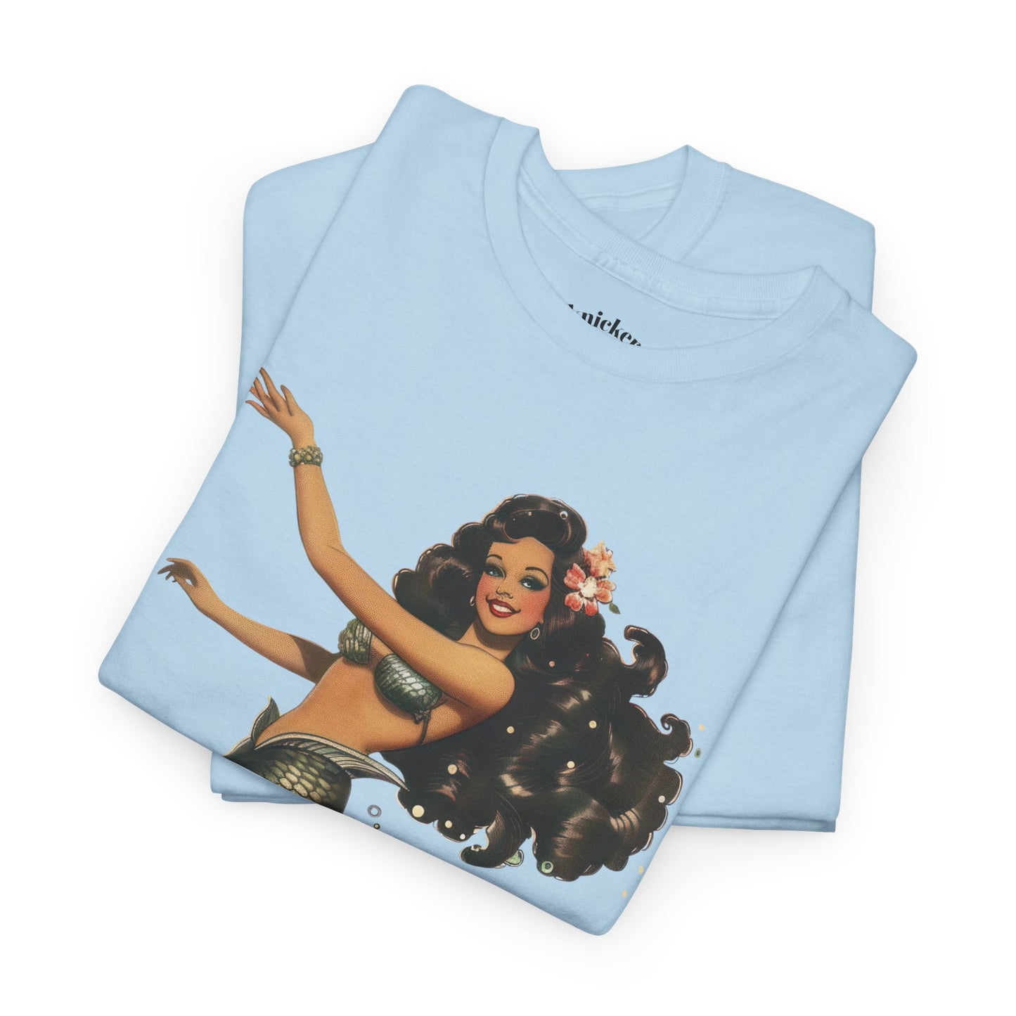 Vintage Pinup Style Graphic Mermaid Tee, All-Gender