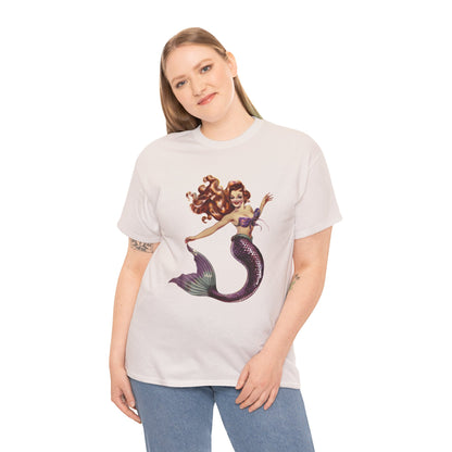 Vintage Pinup Style Graphic Mermaid Tee, All-Gender