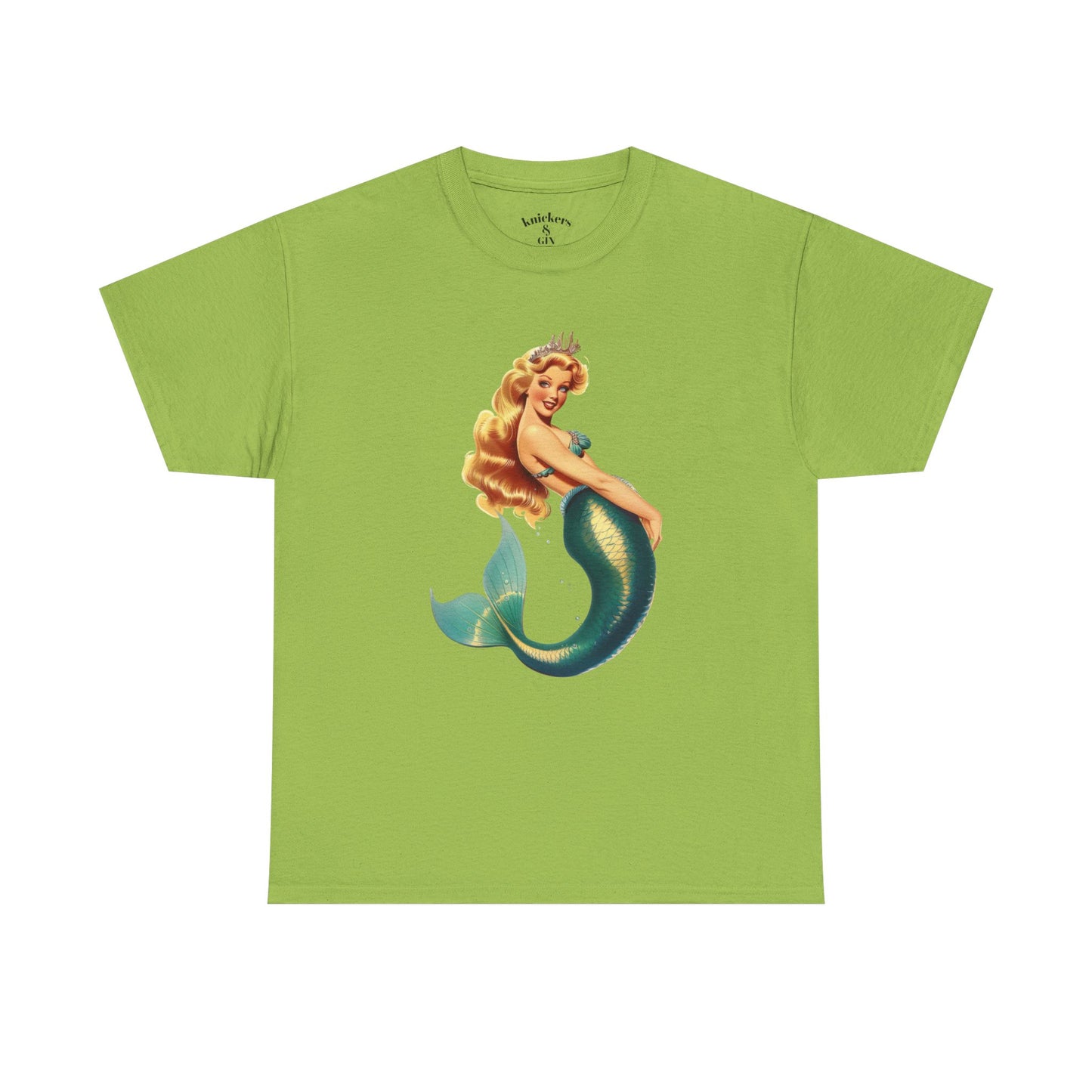 Vintage Pinup Style Graphic Mermaid Tee, All-Gender