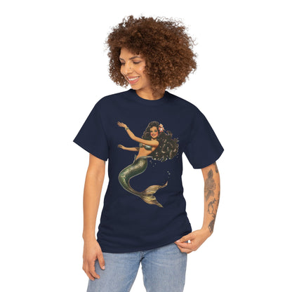 Vintage Pinup Style Graphic Mermaid Tee, All-Gender