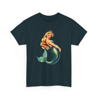 Vintage Pinup Style Graphic Mermaid Tee, All-Gender