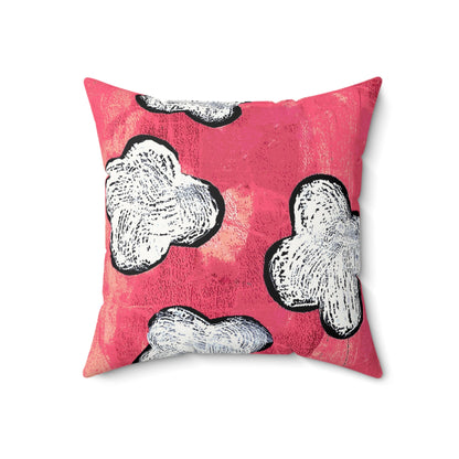 The Faux Suede Pillow - Bloom, Fuchsia