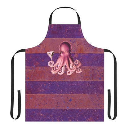 Octopus Martini Apron - Sunrise Cabana Stripe