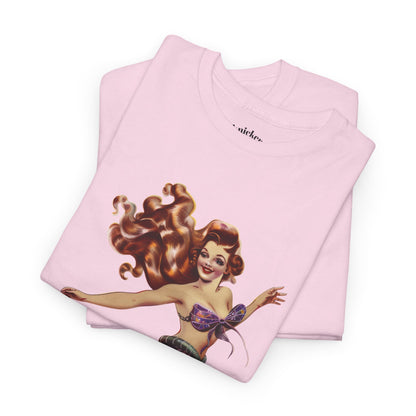 Vintage Pinup Style Graphic Mermaid Tee, All-Gender