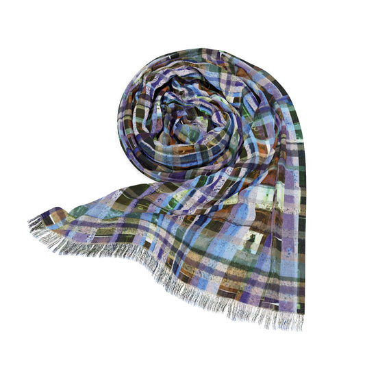 The Studio Scarf - Mixed Media, Iris