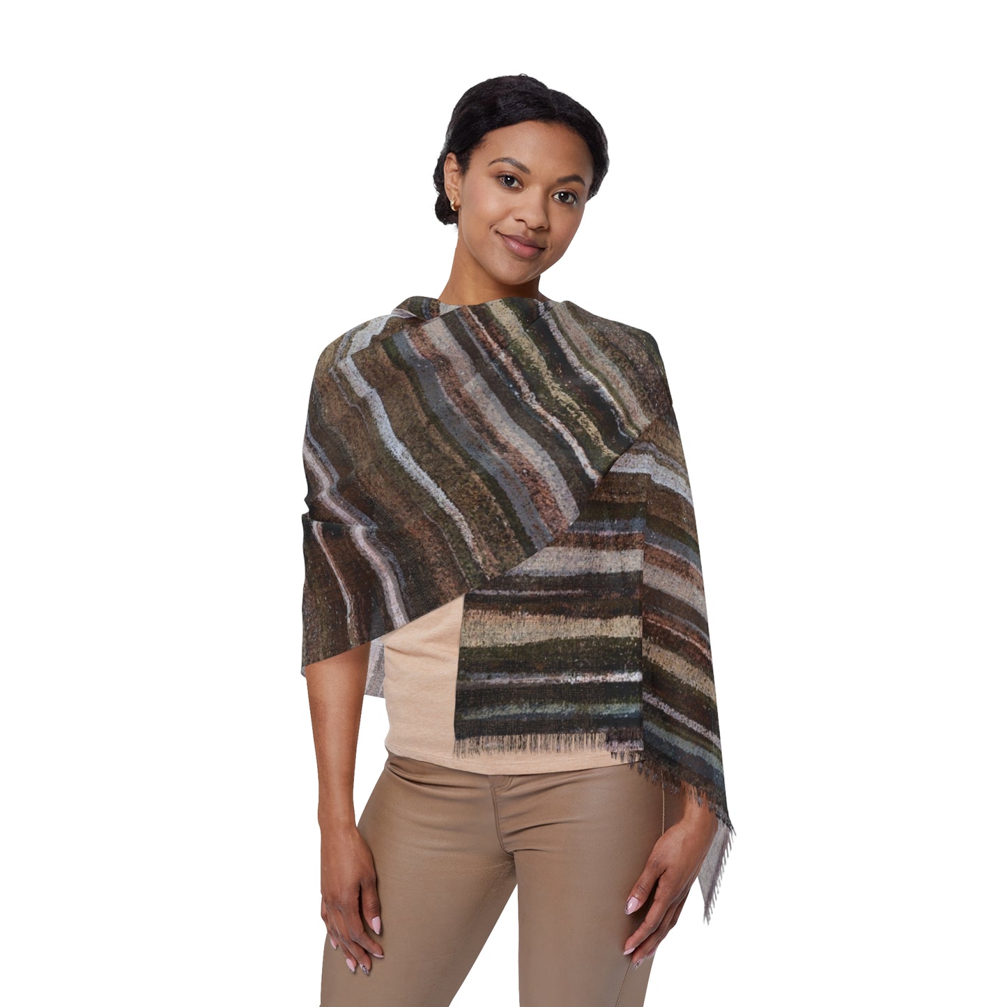 The Studio Scarf - Rustic Stripe, Terra