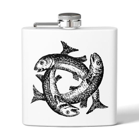 6oz Stainless Steel Flask - Three Fish Crest