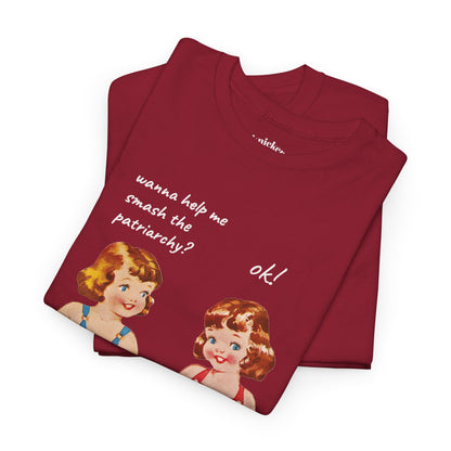 Vintage Paper Doll Retro Graphic T-Shirt - Smash the Patriarchy