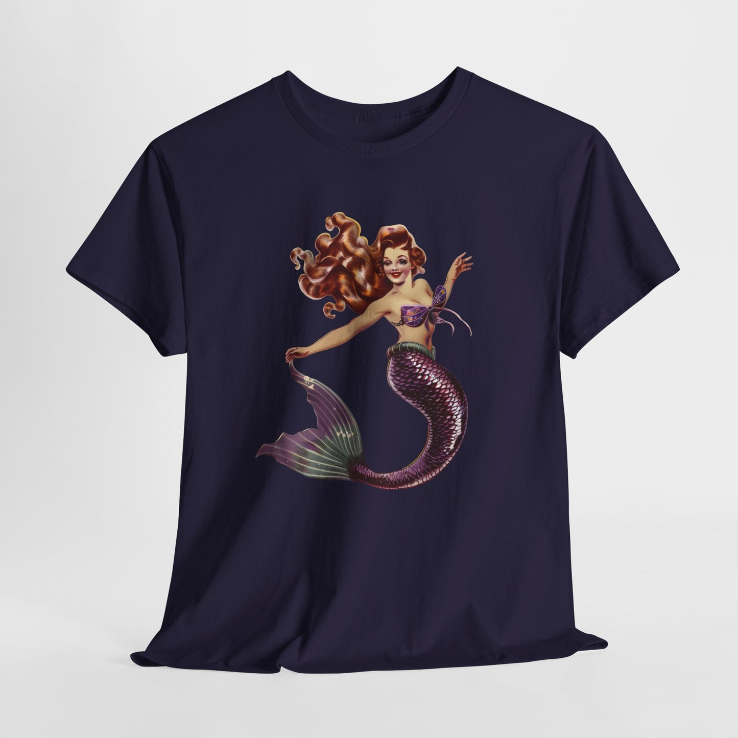 Vintage Pinup Style Graphic Mermaid Tee, All-Gender