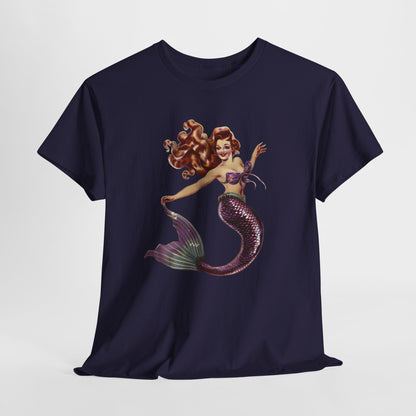 Vintage Pinup Style Graphic Mermaid Tee, All-Gender