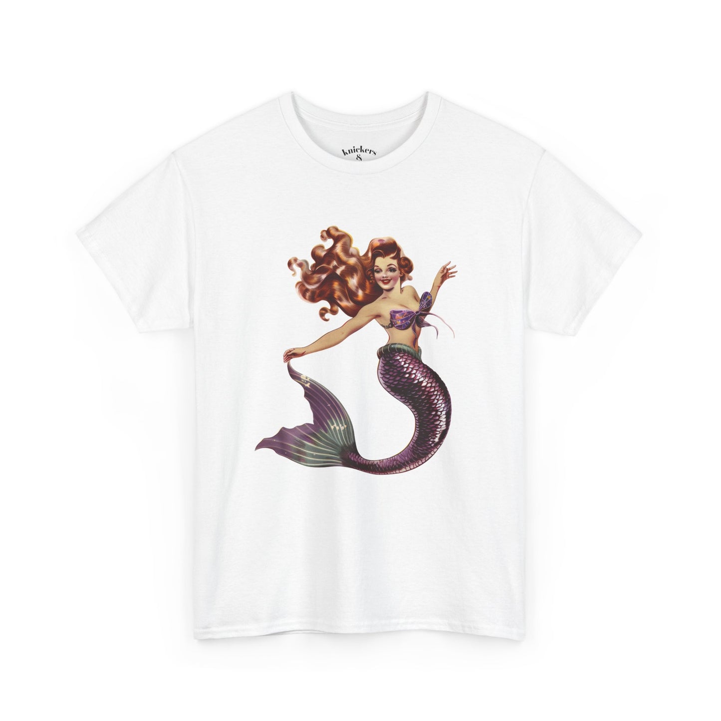 Vintage Pinup Style Graphic Mermaid Tee, All-Gender