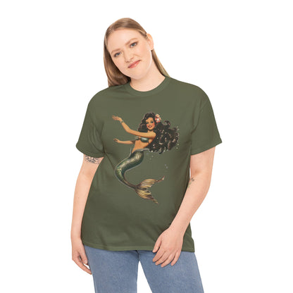 Vintage Pinup Style Graphic Mermaid Tee, All-Gender