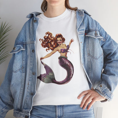 Vintage Pinup Style Graphic Mermaid Tee, All-Gender