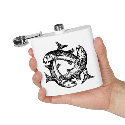 6oz Stainless Steel Flask - Three Fish Crest