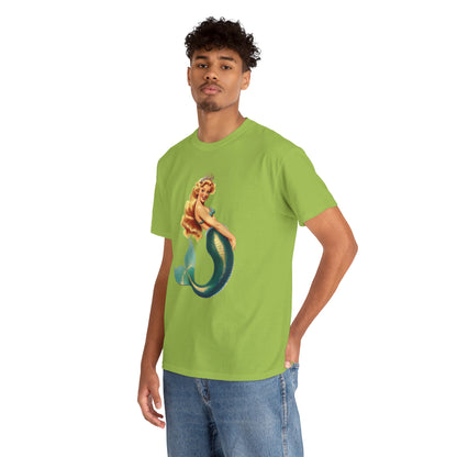 Vintage Pinup Style Graphic Mermaid Tee, All-Gender