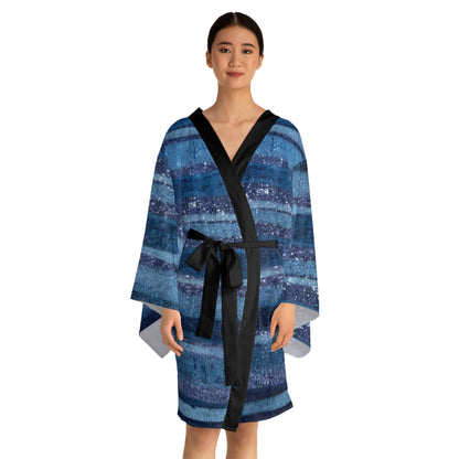 The Chroma Kimono - Rustic Stripe, Sapphire
