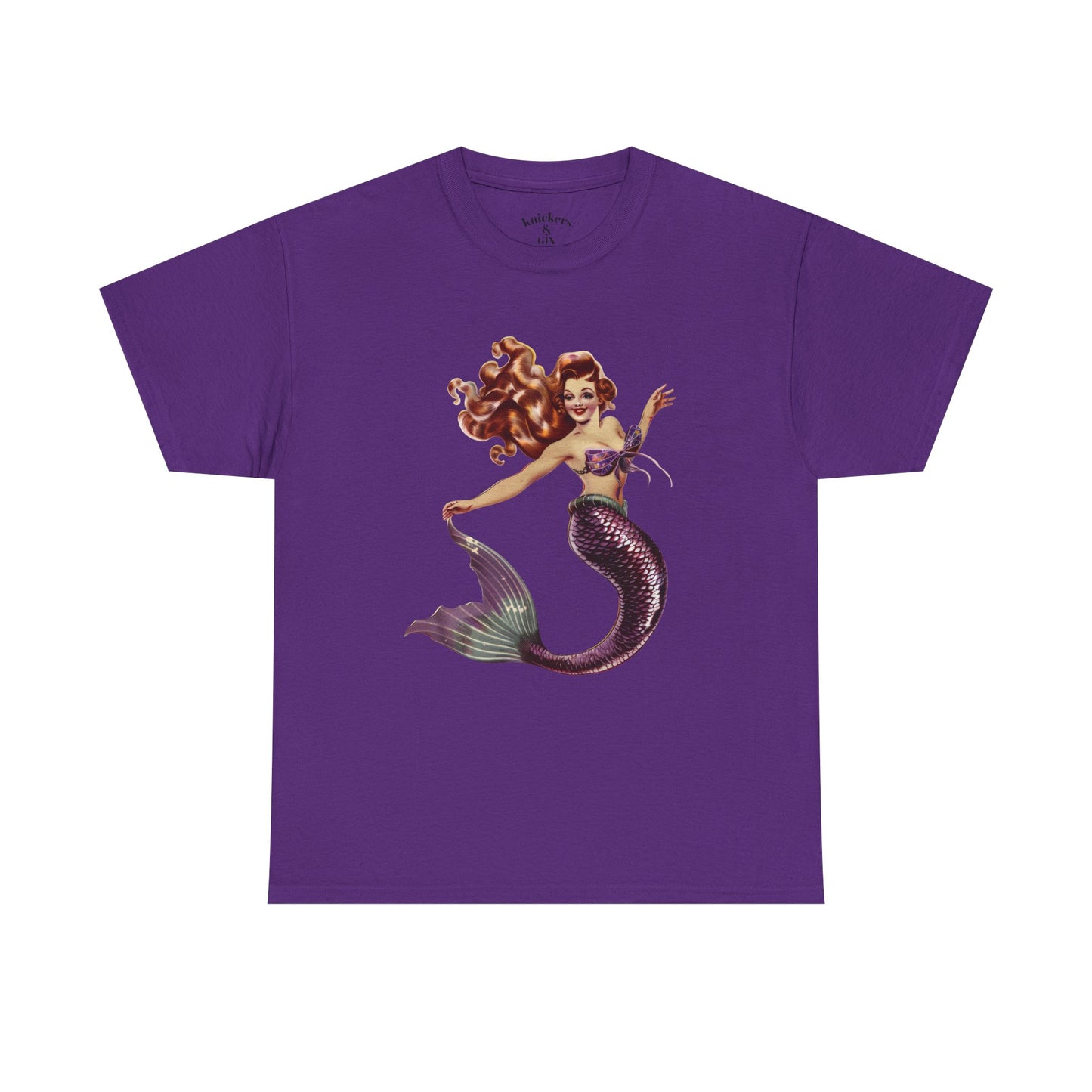 Vintage Pinup Style Graphic Mermaid Tee, All-Gender