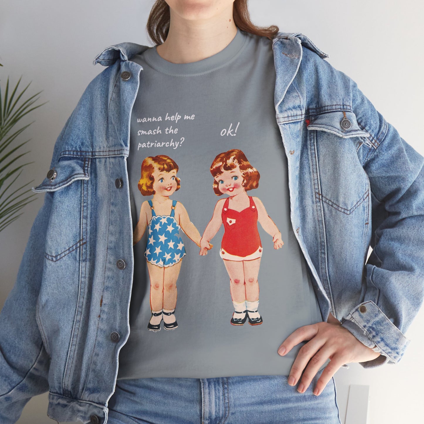 Vintage Paper Doll Retro Graphic T-Shirt - Smash the Patriarchy