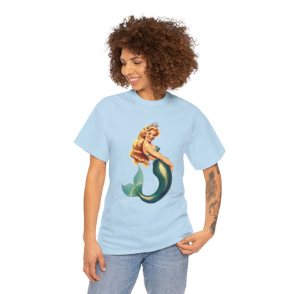 Vintage Pinup Style Graphic Mermaid Tee, All-Gender