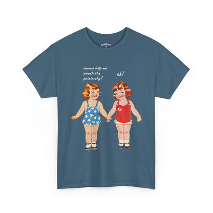 Vintage Paper Doll Retro Graphic T-Shirt - Smash the Patriarchy