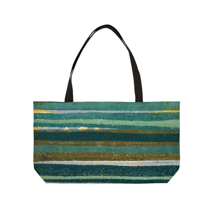 The Weekender Bag - Rustic Stripe, Jade