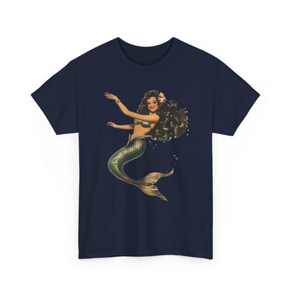 Vintage Pinup Style Graphic Mermaid Tee, All-Gender