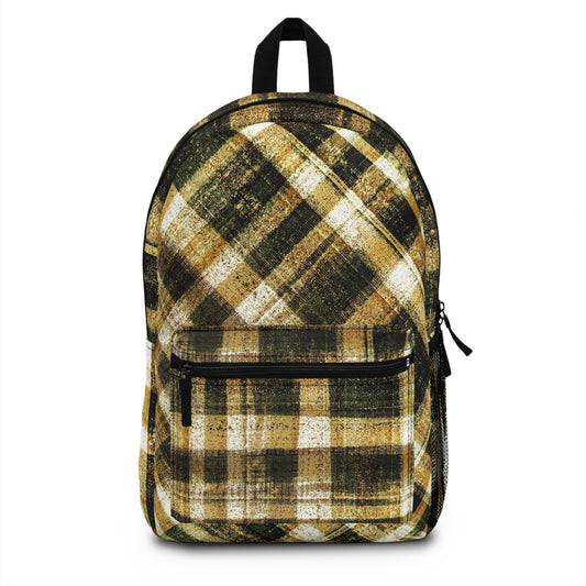 The Art On Your Back Pack - Rustic Plaid, Bumblebee