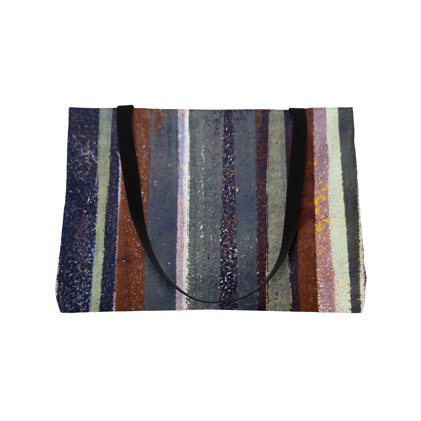 The Weekender Bag - Rustic Stripe, Rust and Steel